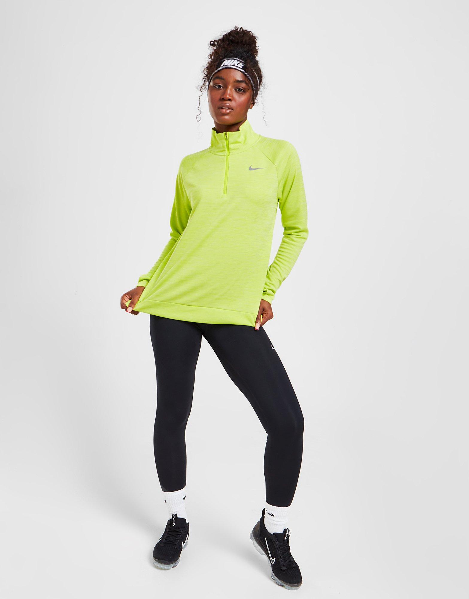 Dámska mikina NIKE RUNNING PACER 1/4 ZIP TRACK TOP  CU3267-321 Zelená