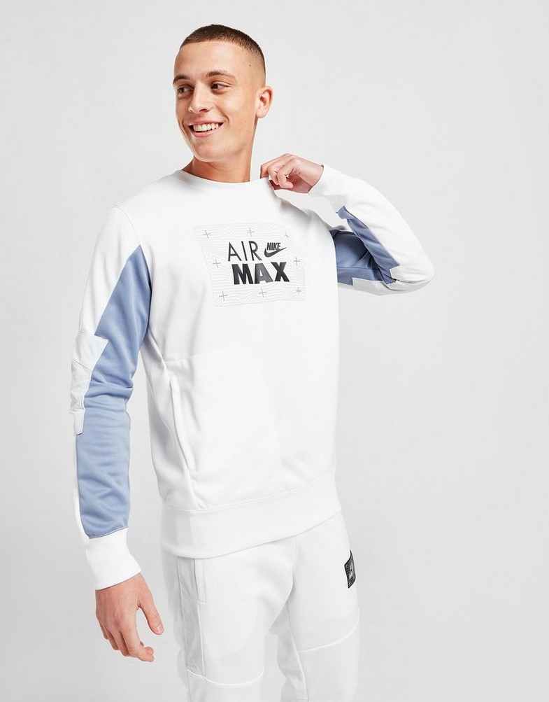 Bluza męska NIKE AIR MAX POLY CREW SWEATSHIRT DO7236-100 Biały