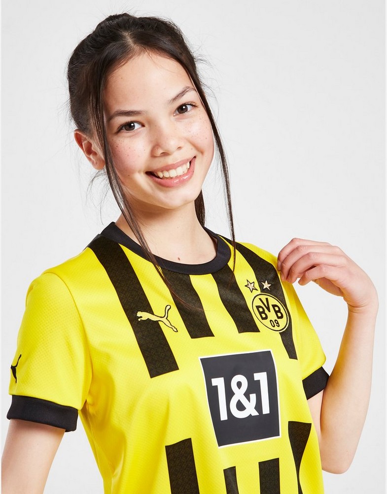 Komplet dresowy dziecięcy PUMA KOMPLET BORUSSIA DORTMUND 2022/23 HOME SHIRT JUNIOR 76589101 Złoty