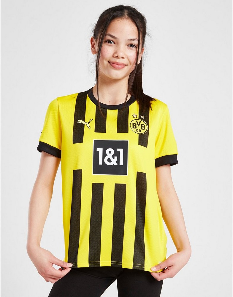 Komplet dresowy dziecięcy PUMA KOMPLET BORUSSIA DORTMUND 2022/23 HOME SHIRT JUNIOR 76589101 Złoty