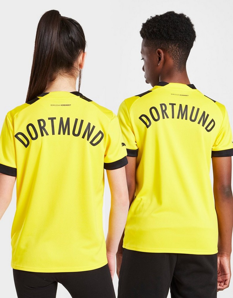 Komplet dresowy dziecięcy PUMA KOMPLET BORUSSIA DORTMUND 2022/23 HOME SHIRT JUNIOR 76589101 Złoty