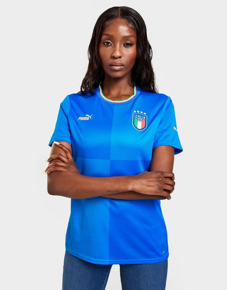 Koszulka, t-shirt męski PUMA KRÓTKI RĘKAW ITALY 2022 HOME SHIRT WOMEN'S 76564401 Niebieski