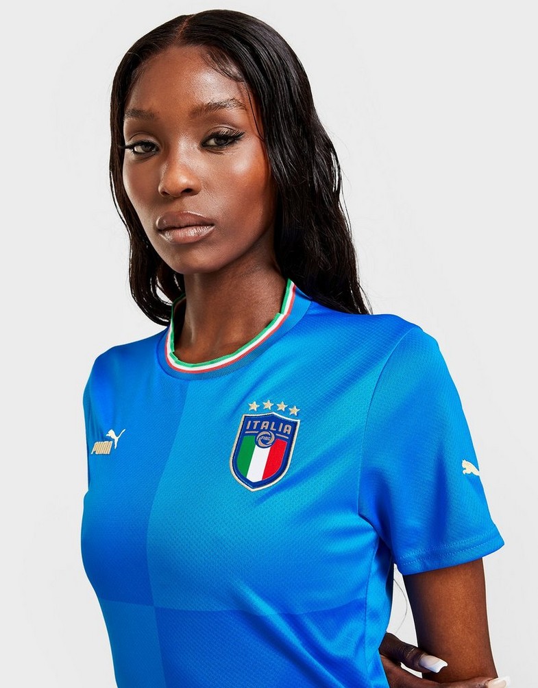 Koszulka, t-shirt męski PUMA KRÓTKI RĘKAW ITALY 2022 HOME SHIRT WOMEN'S 76564401 Niebieski