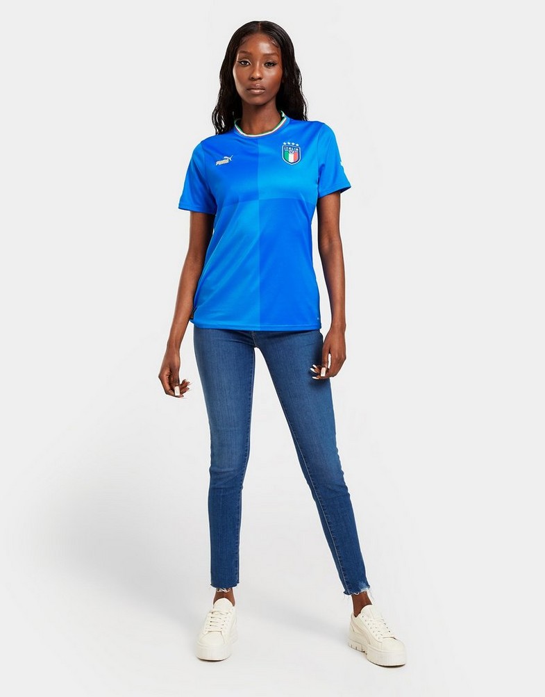 Koszulka, t-shirt męski PUMA KRÓTKI RĘKAW ITALY 2022 HOME SHIRT WOMEN'S 76564401 Niebieski