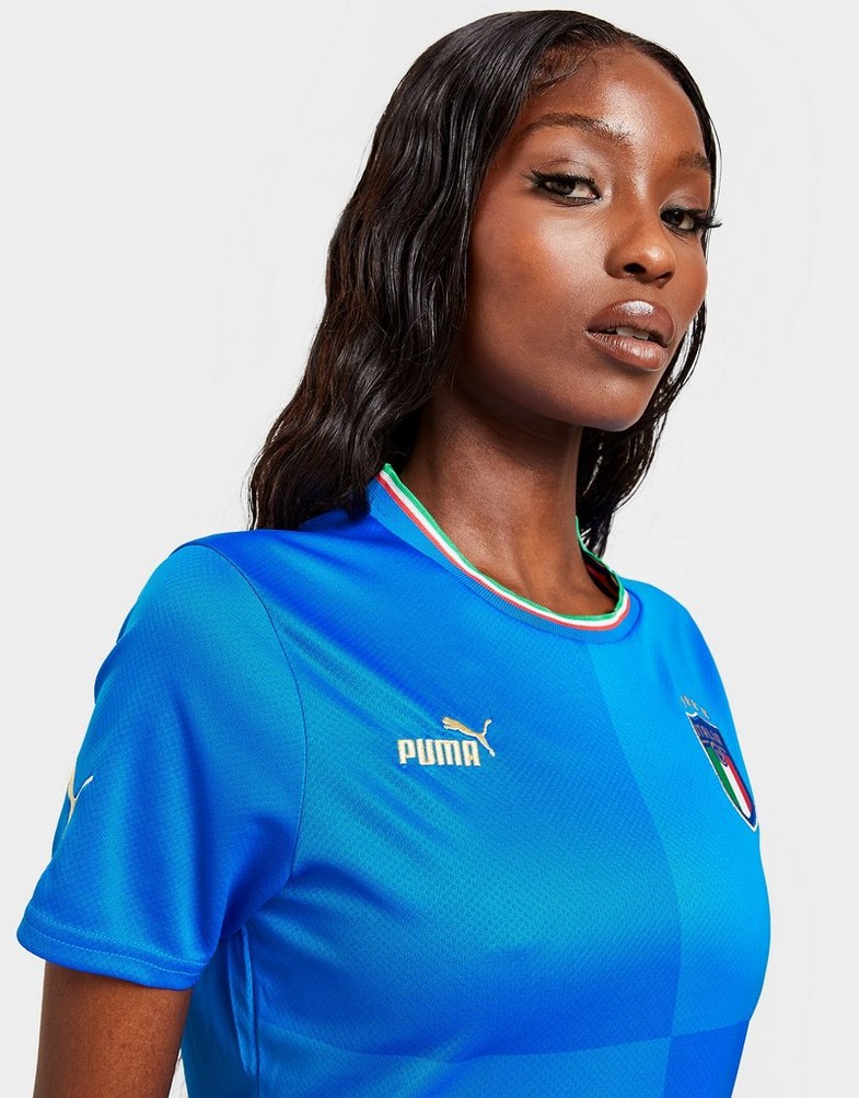 Koszulka, t-shirt męski PUMA KRÓTKI RĘKAW ITALY 2022 HOME SHIRT WOMEN'S 76564401 Niebieski