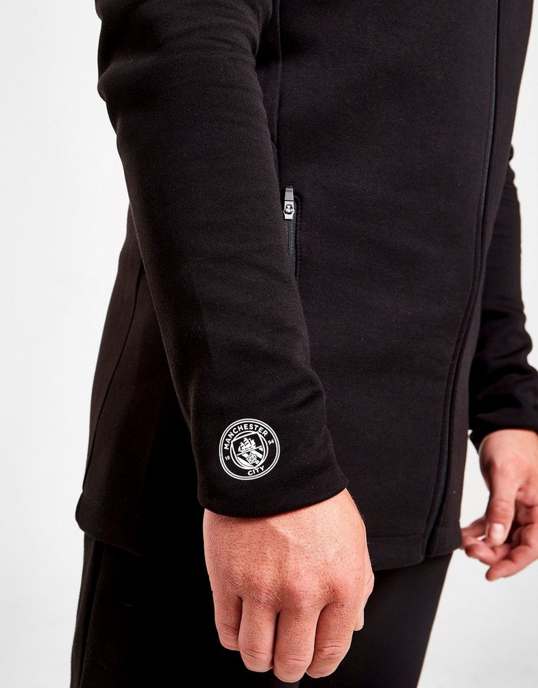 Koszulka, t-shirt męski PUMA KRÓTKI RĘKAW MANCHESTER CITY FC CASUALS HOODIE 76773716 Czarny