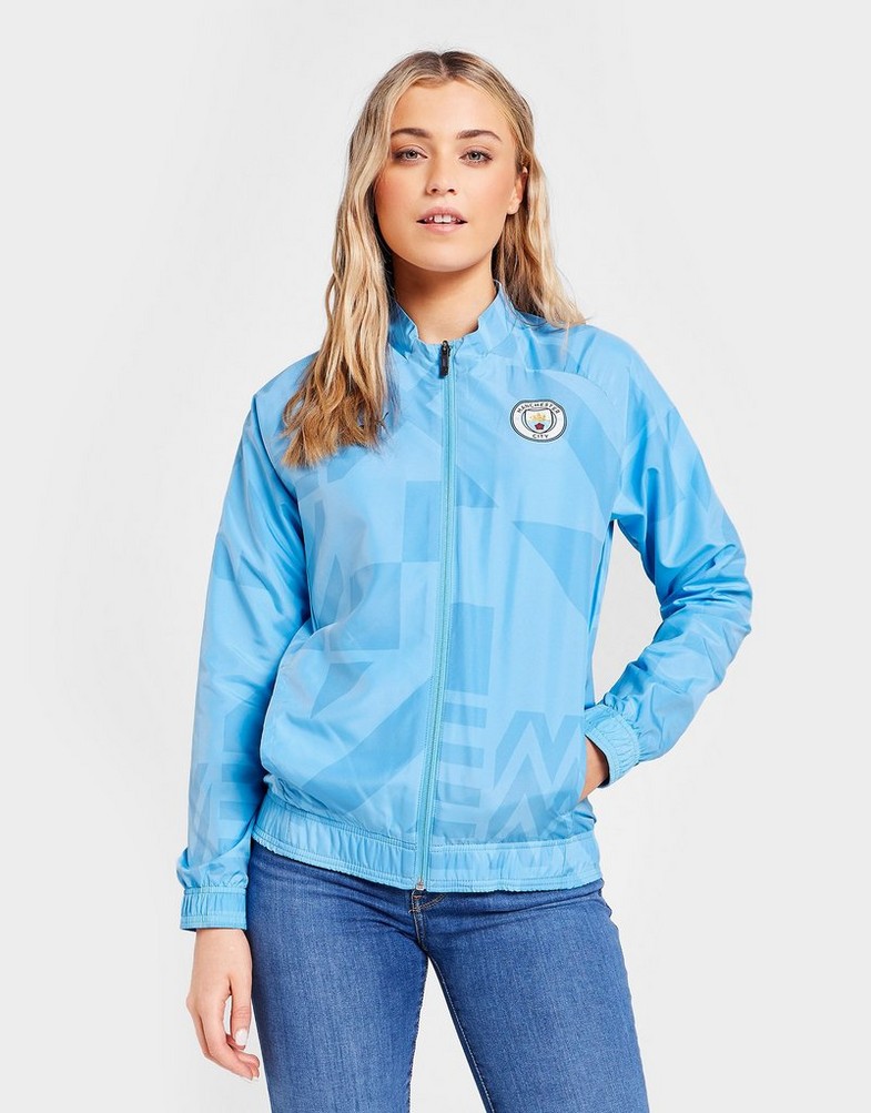 Koszulka, t-shirt męski PUMA KRÓTKI RĘKAW MANCHESTER CITY FC PRE-MATCH JACKET 76778310 Niebieski