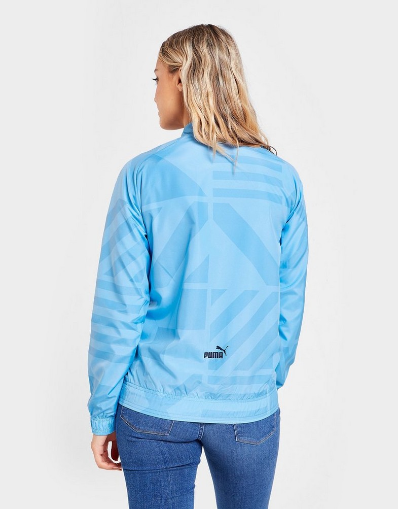 Koszulka, t-shirt męski PUMA KRÓTKI RĘKAW MANCHESTER CITY FC PRE-MATCH JACKET 76778310 Niebieski