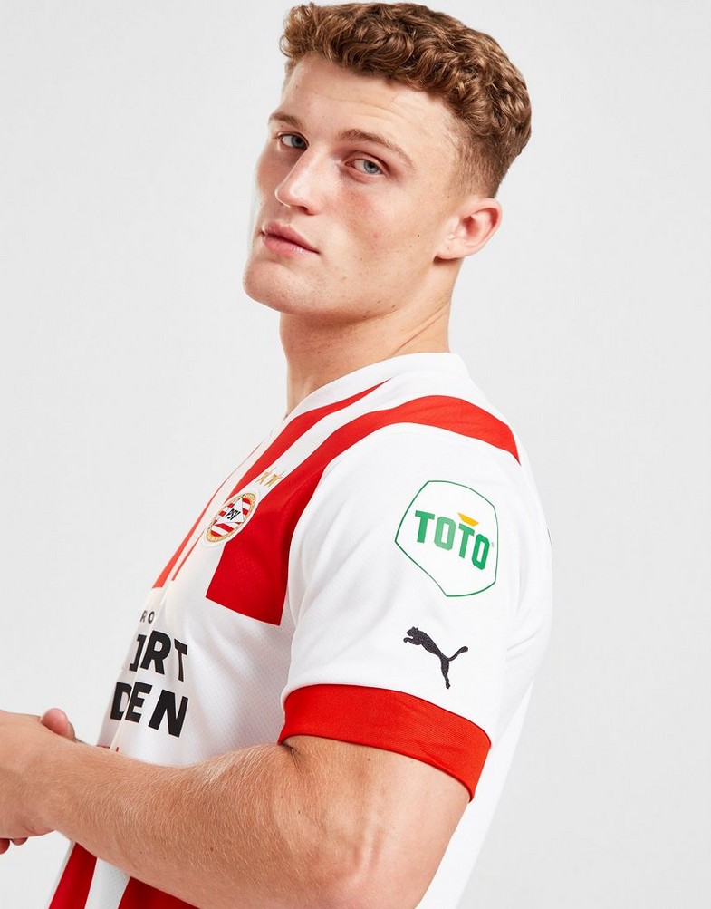 Koszulka, t-shirt męski PUMA KRÓTKI RĘKAW PSV EINDHOVEN 2022/23 HOME SHIRT 76603801 Czerwony