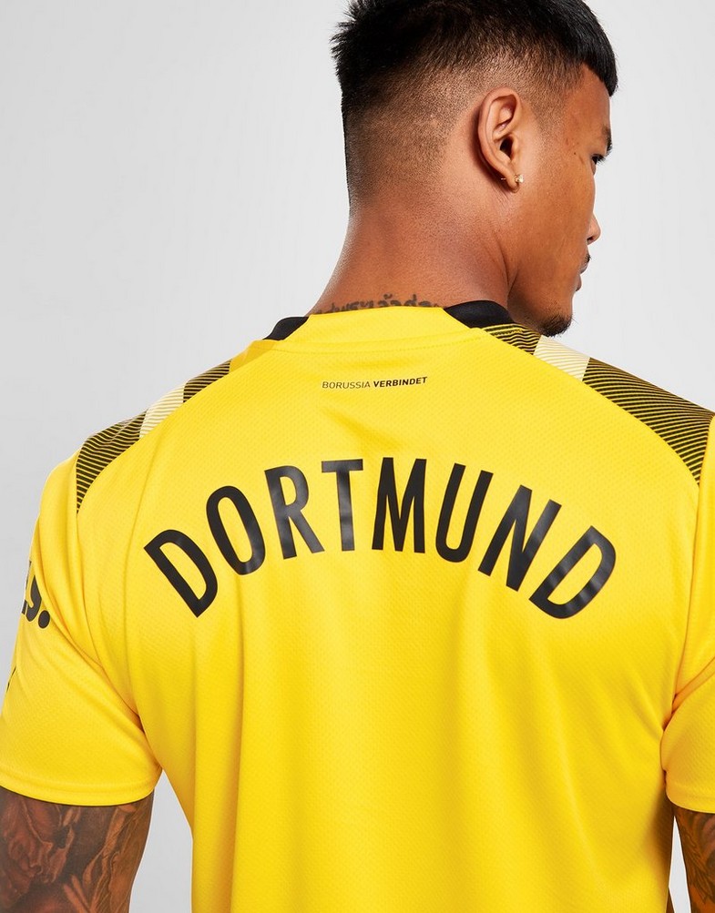 Koszulka, t-shirt męski PUMA KRÓTKI RĘKAW BORUSSIA DORTMUND 2022/23 CUP SHIRT 76588501 Złoty