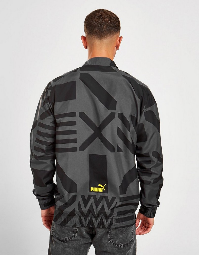 Koszulka, t-shirt męski PUMA KRÓTKI RĘKAW BORUSSIA DORTMUND PRE-MATCH JACKET 76765702 Czarny