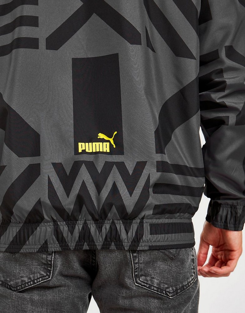 Koszulka, t-shirt męski PUMA KRÓTKI RĘKAW BORUSSIA DORTMUND PRE-MATCH JACKET 76765702 Czarny