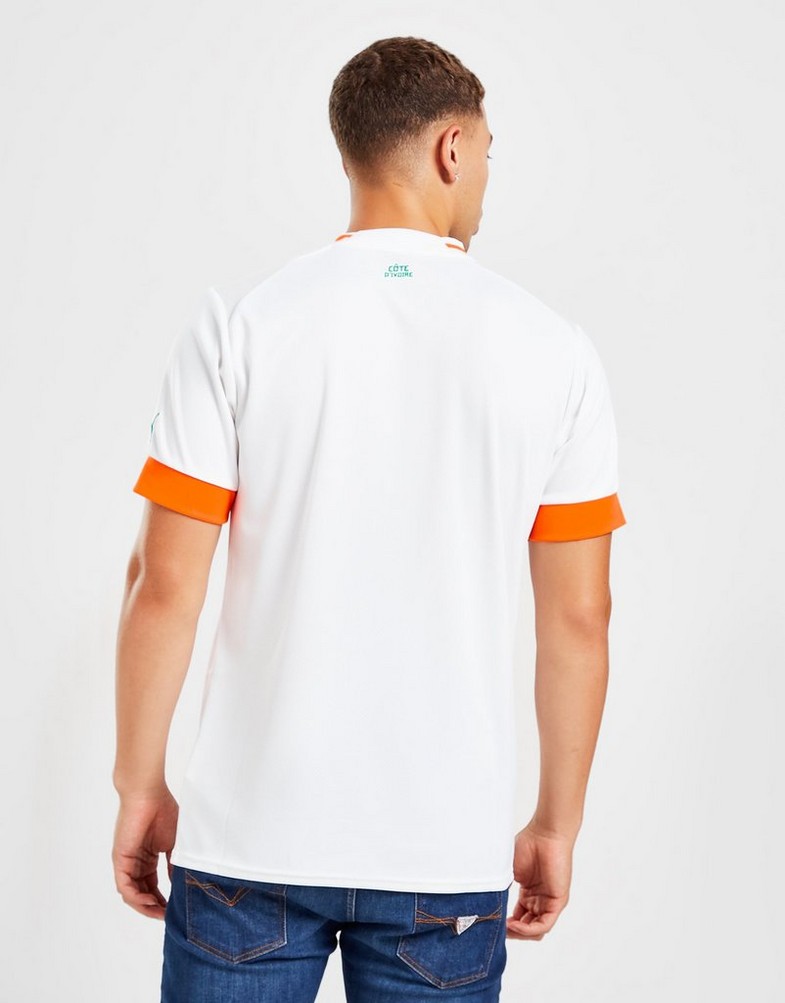 Koszulka, t-shirt męski PUMA KRÓTKI RĘKAW IVORY COAST 2022 AWAY SHIRT 76594702 Biały