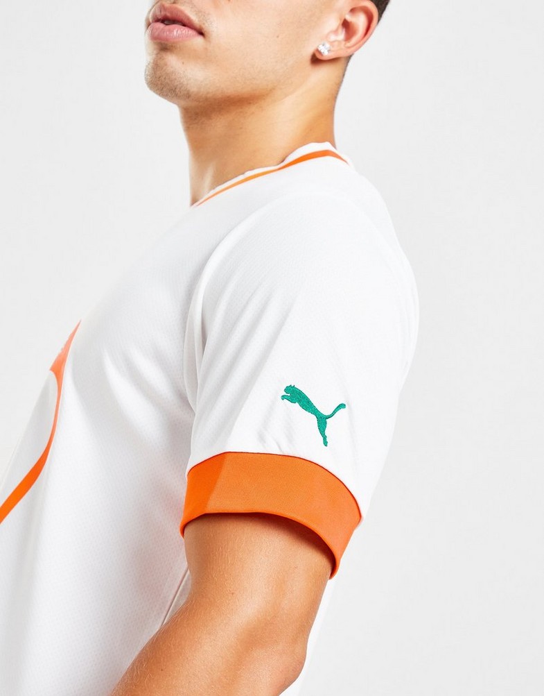 Koszulka, t-shirt męski PUMA KRÓTKI RĘKAW IVORY COAST 2022 AWAY SHIRT 76594702 Biały