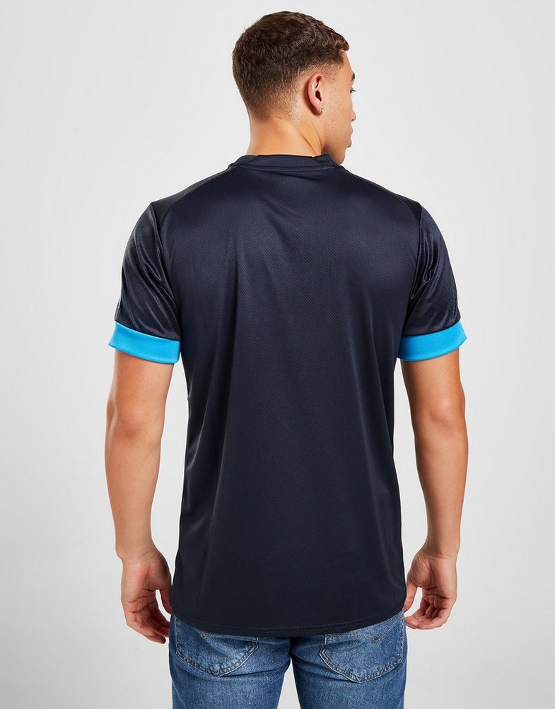 Koszulka, t-shirt męski PUMA KRÓTKI RĘKAW OLYMPIQUE MARSEILLE 2022/23 AWAY SHIRT 76609502 Niebieski