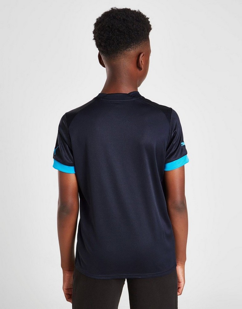 Komplet dresowy dziecięcy PUMA KOMPLET OLYMPIQUE MARSEILLE 2022/23 AWAY SHIRT JUNIOR 76609702 Niebieski
