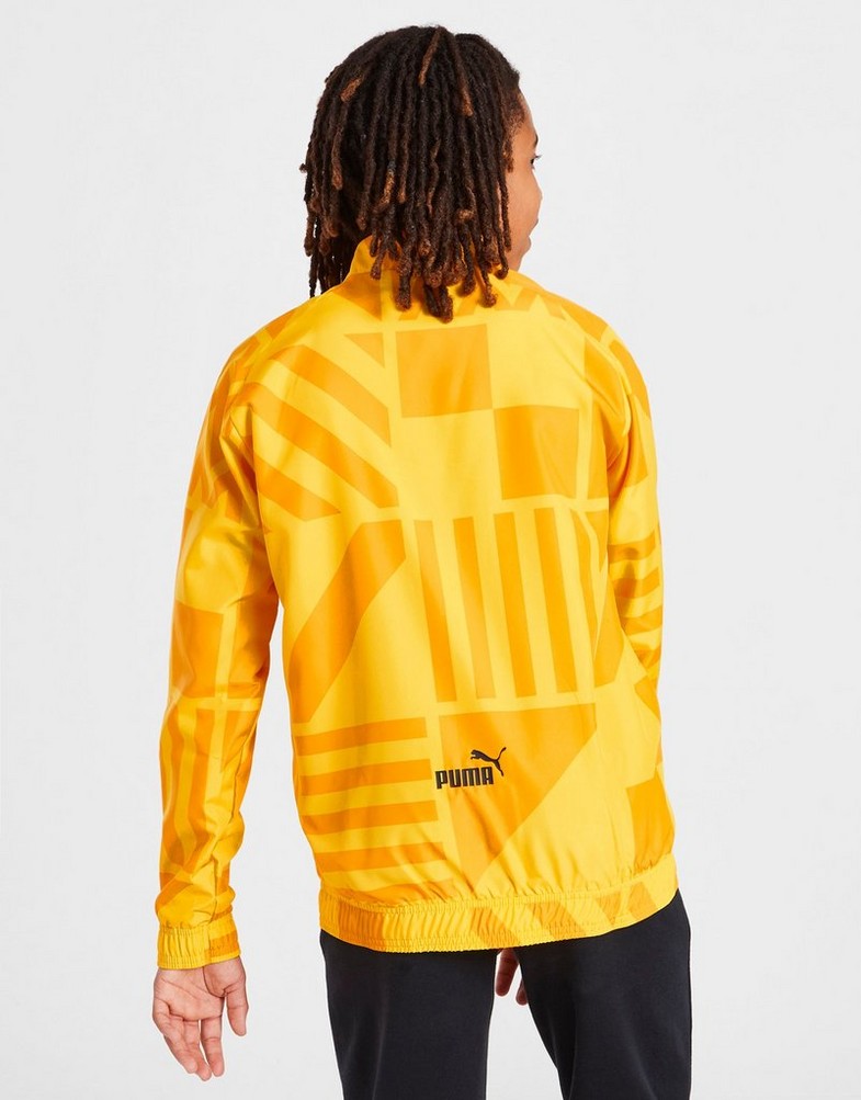Koszulka, t-shirt dziecięcy PUMA KRÓTKI RĘKAW MANCHESTER CITY FC PRE-MATCH JACKET JUNIOR 76778609 Złoty