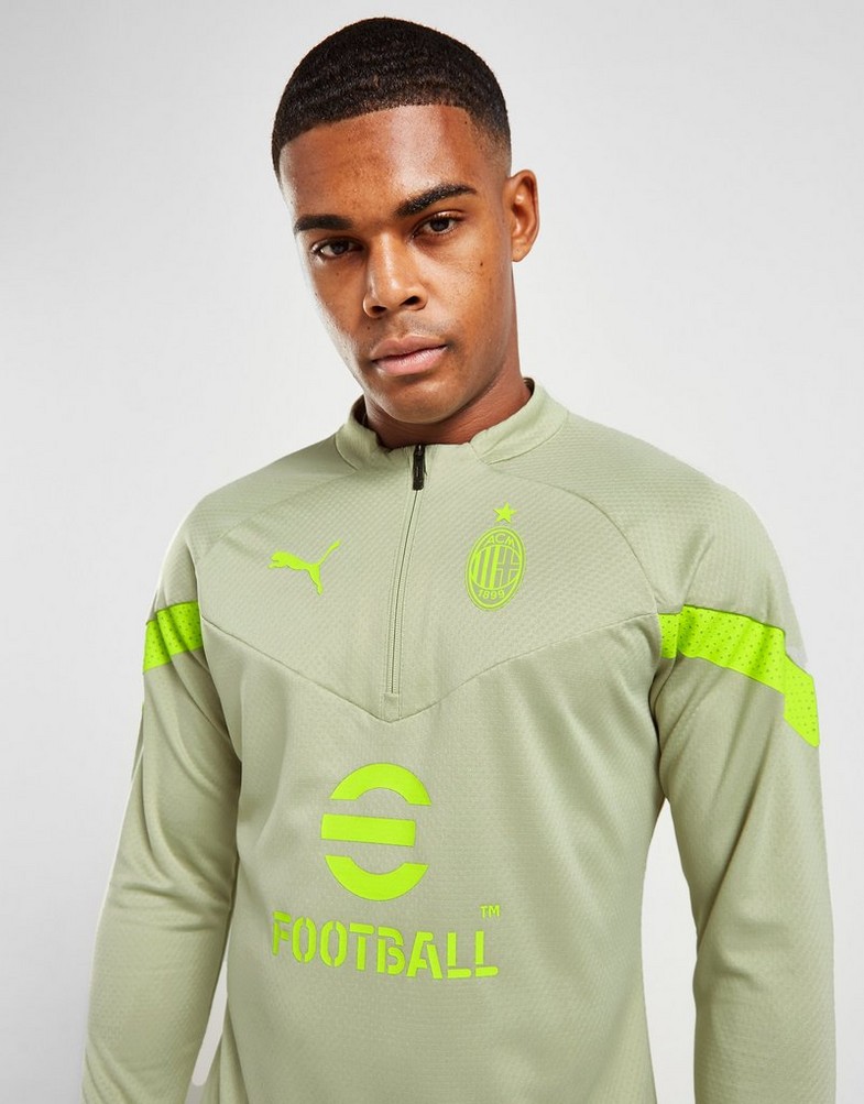 Komplet dresowy męski PUMA DRES AC MILAN TRAINING 1/4 ZIP TOP 76756807 Zielony