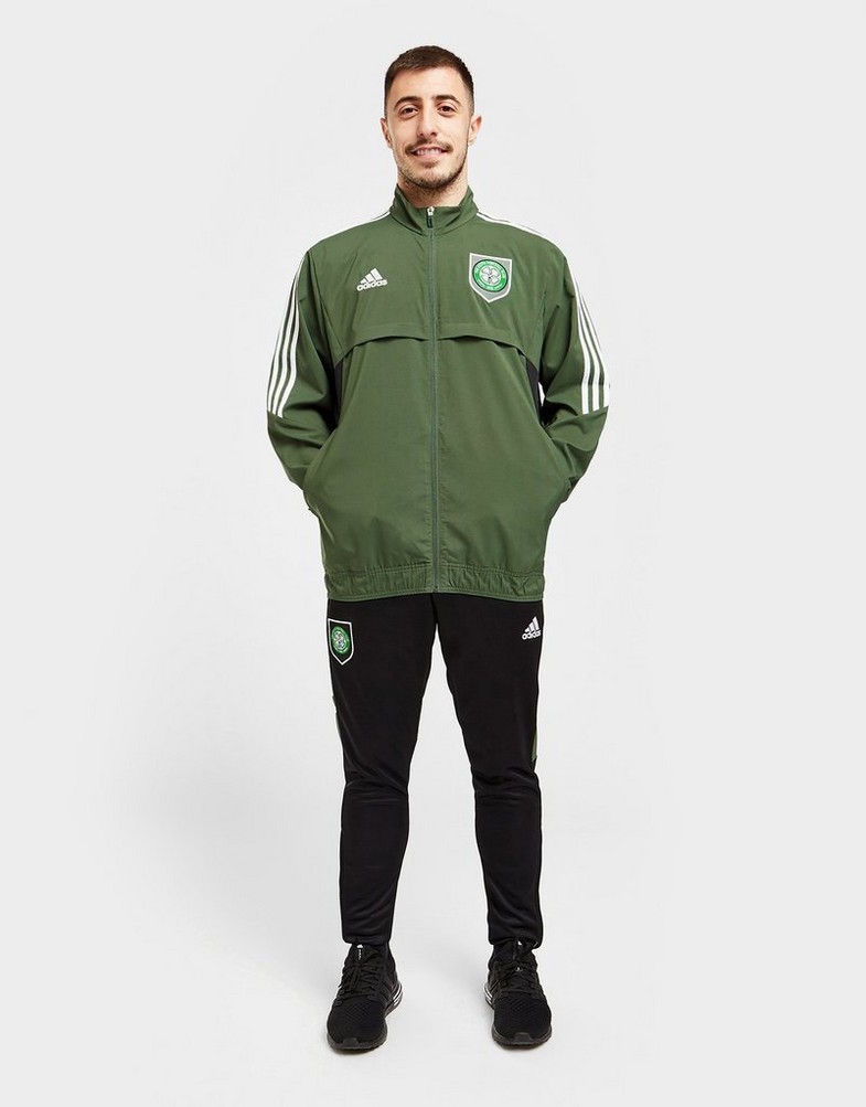 Koszulka, t-shirt męski ADIDAS KRÓTKI RĘKAW CELTIC FC PRESENTATION JACKET HA5425 Zielony