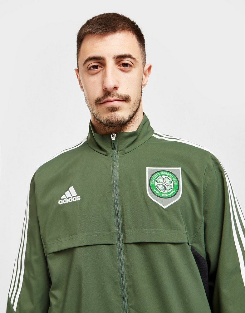 Koszulka, t-shirt męski ADIDAS KRÓTKI RĘKAW CELTIC FC PRESENTATION JACKET HA5425 Zielony