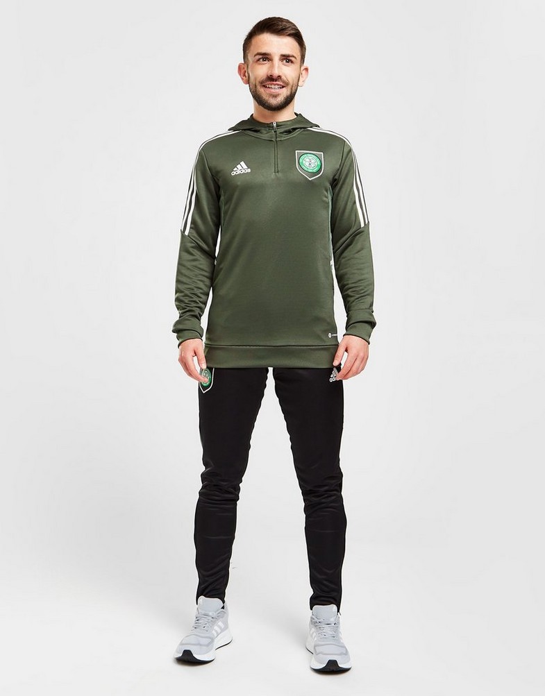 Koszulka, t-shirt męski ADIDAS KRÓTKI RĘKAW CELTIC FC TRACK HOODIE HA5436 Zielony