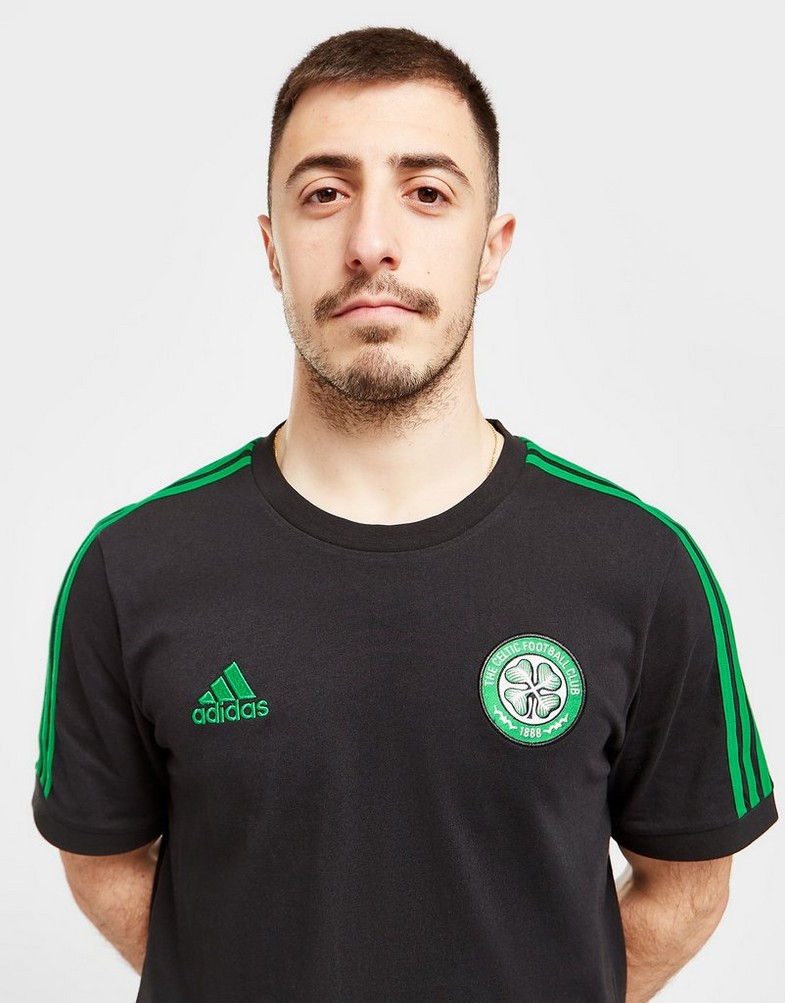 Koszulka, t-shirt męski ADIDAS KRÓTKI RĘKAW CELTIC FC DNA 3-STRIPES T-SHIRT HD3904 Czarny