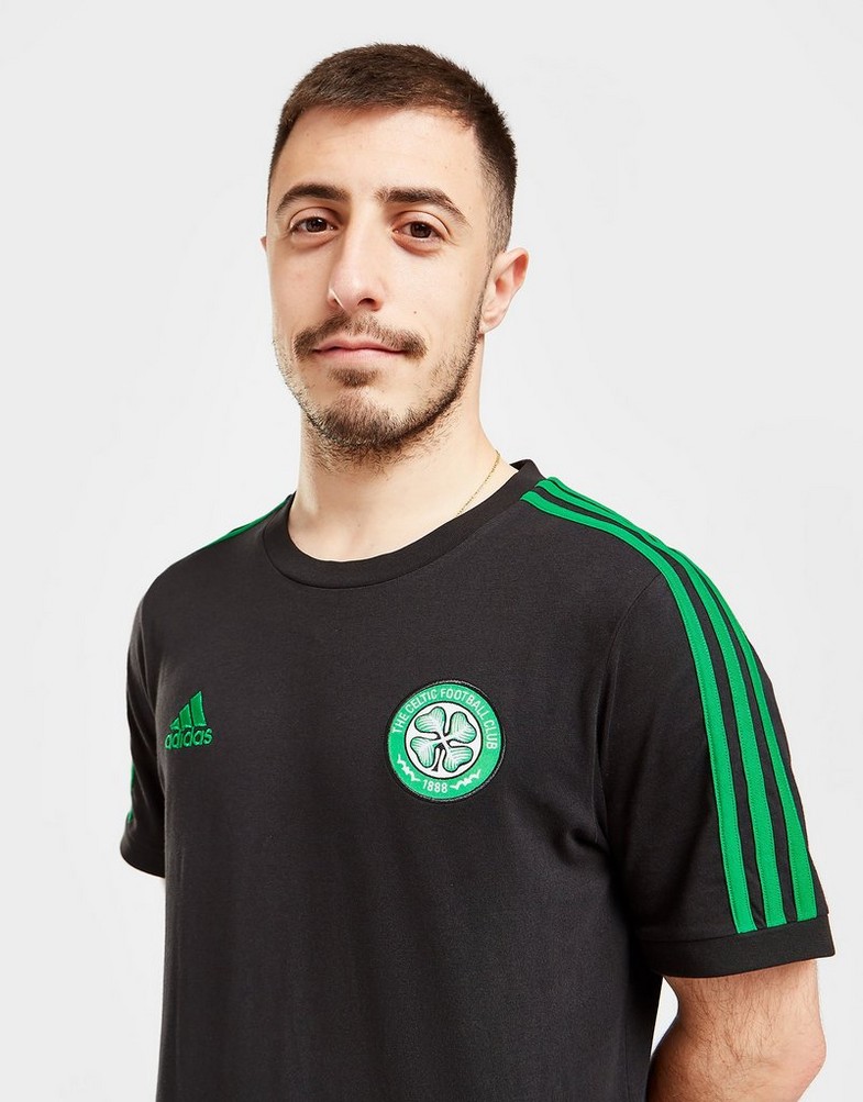 Koszulka, t-shirt męski ADIDAS KRÓTKI RĘKAW CELTIC FC DNA 3-STRIPES T-SHIRT HD3904 Czarny