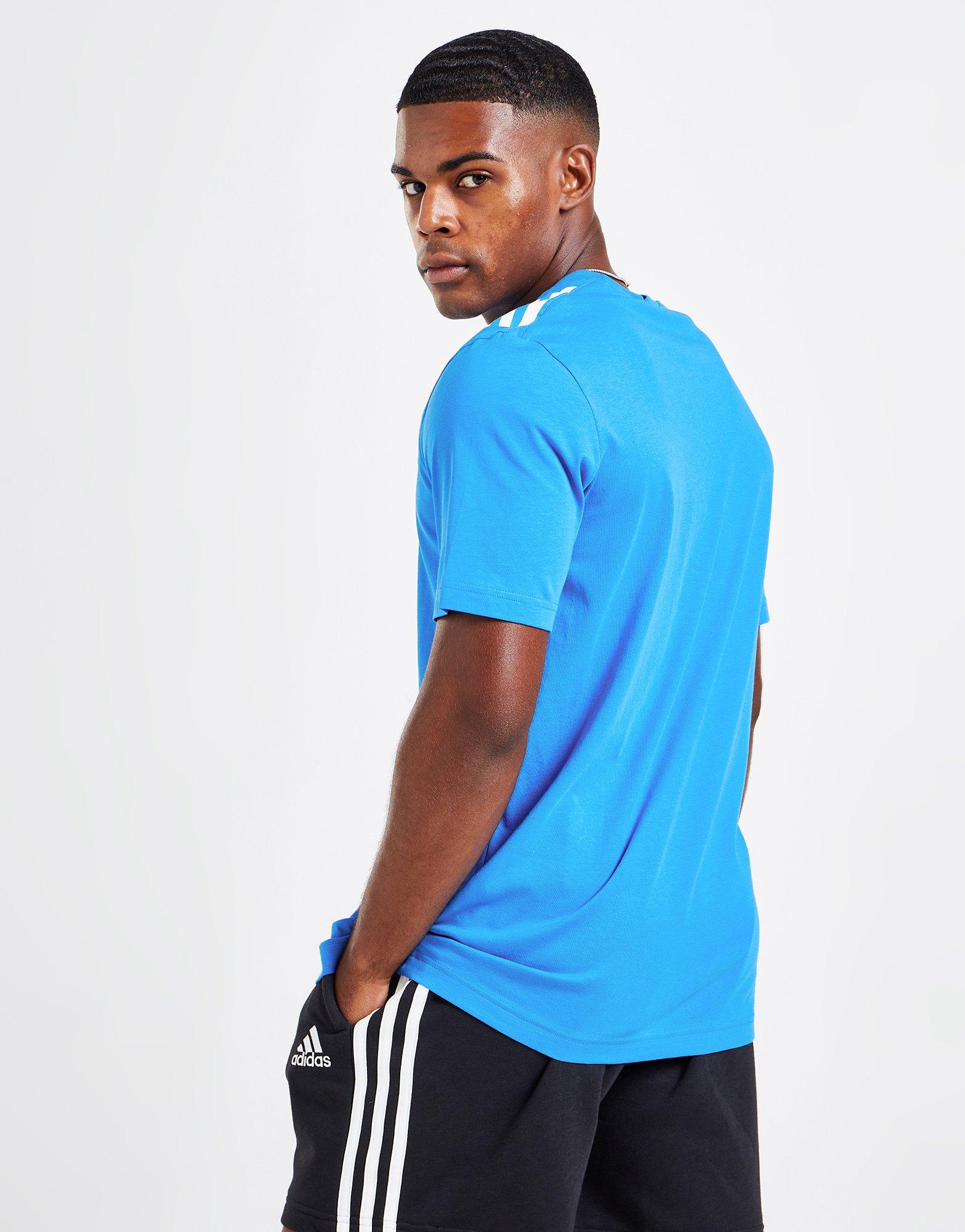 Pánske tričko ADIDAS BADGE OF SPORT 3 STRIPES TRIČKO HN4193 Modrá