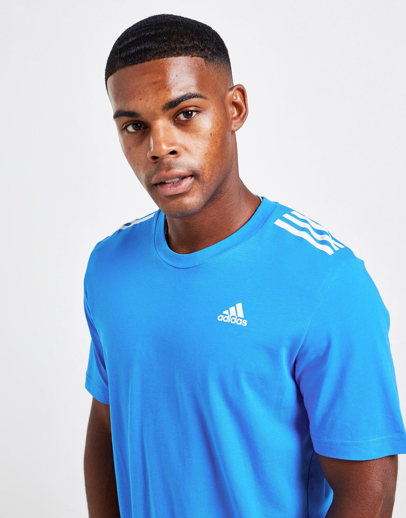 Pánske tričko ADIDAS BADGE OF SPORT 3 STRIPES TRIČKO HN4193 Modrá