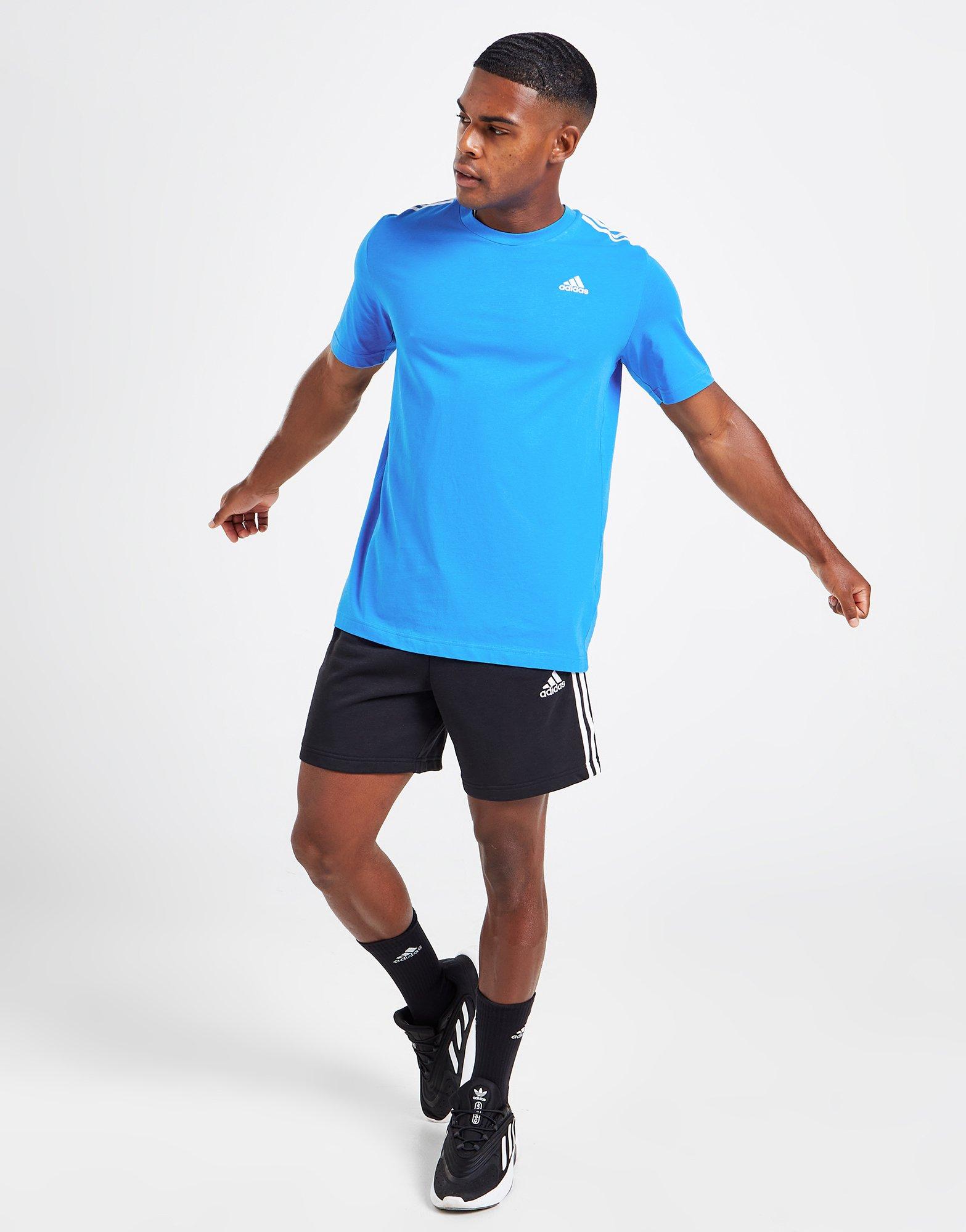 Pánske tričko ADIDAS BADGE OF SPORT 3 STRIPES TRIČKO HN4193 Modrá