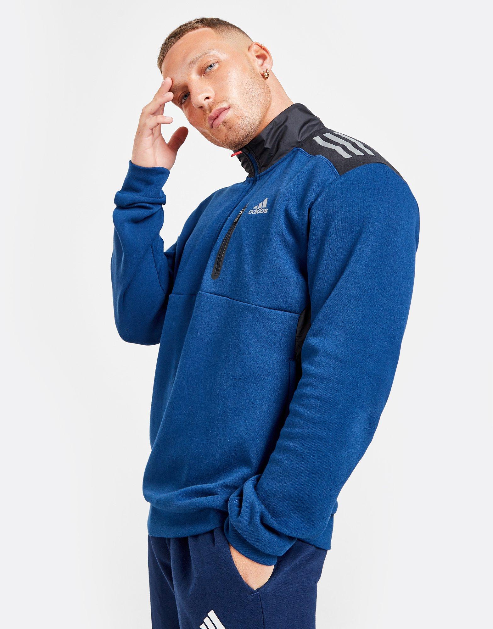 ADIDAS ZWYKŁA TECH 1/2 ZIP TOP HT6657 | kolor Niebieski ▷ Męskie