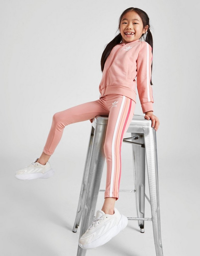 Trening pentru copii ADIDAS ROCHIE GIRLS' TRI STRIPE TRACKSUIT CHILD HP1300 Portocaliu