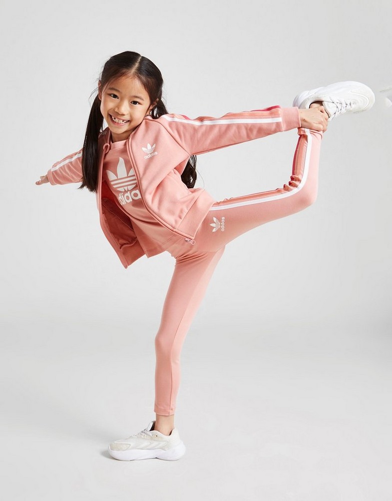Trening pentru copii ADIDAS ROCHIE GIRLS' TRI STRIPE TRACKSUIT CHILD HP1300 Portocaliu