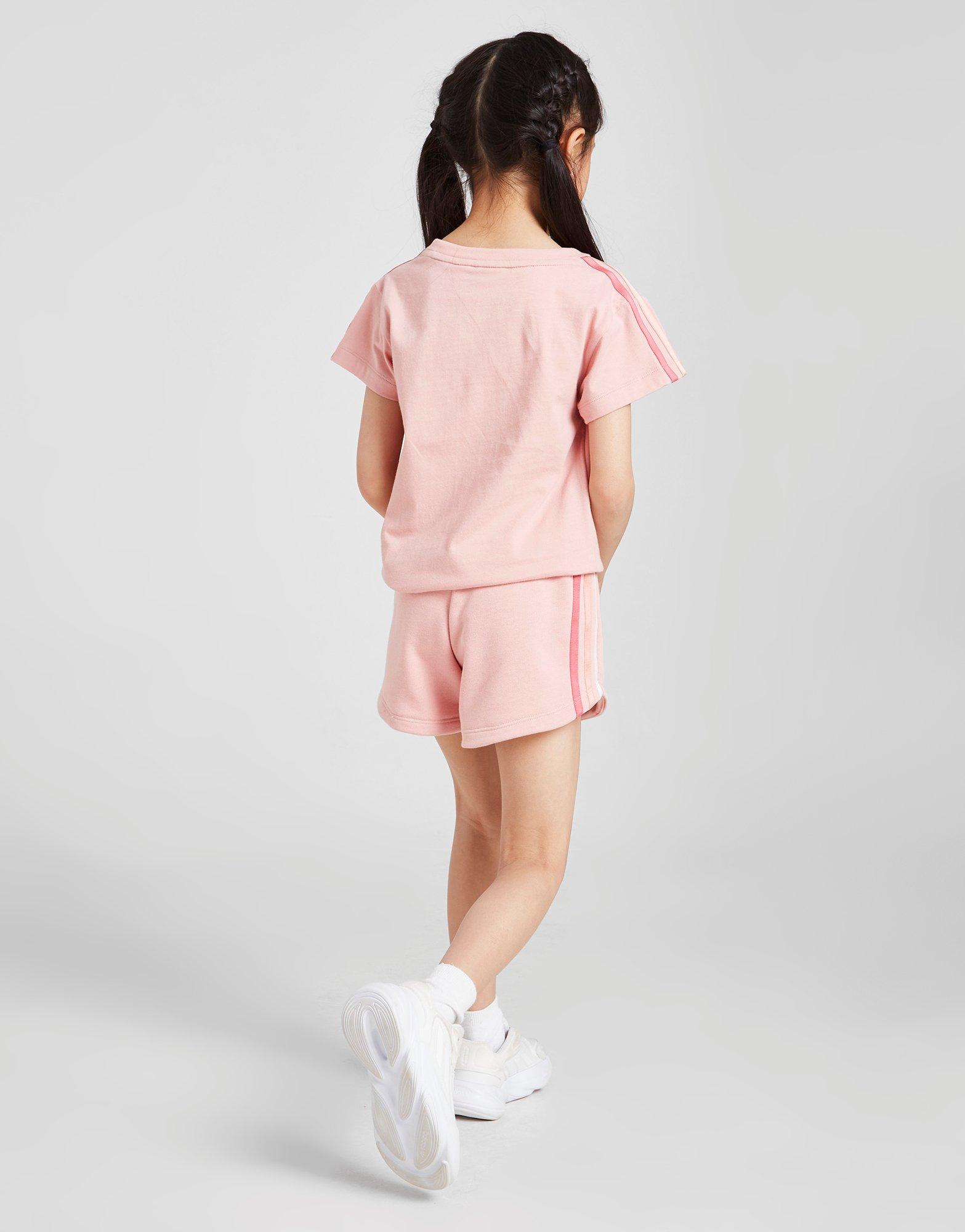 Detské tričko ADIDAS TRIČKO GIRLS' TRI STRIPE TRIČKO/SHORTS S HM8196 Ružová