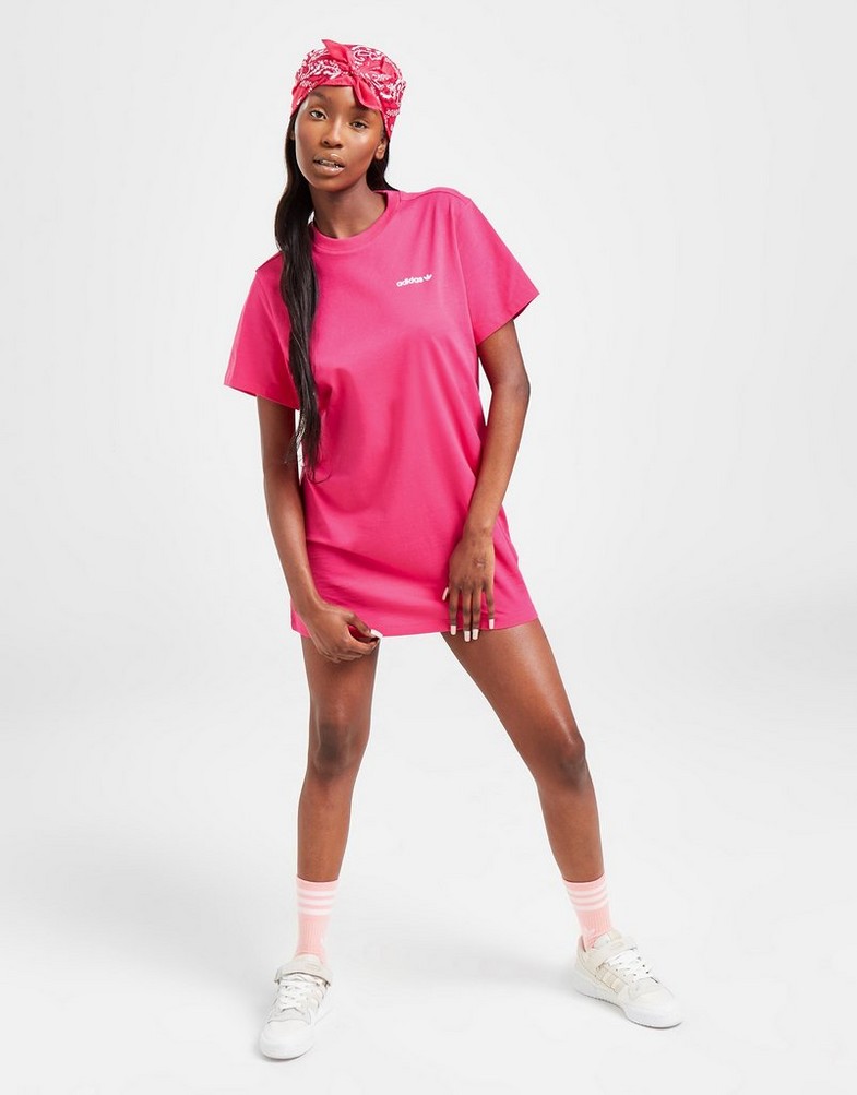 Sukienka damska ADIDAS LINEAR T SHIRT DRESS HS4300 Różowy