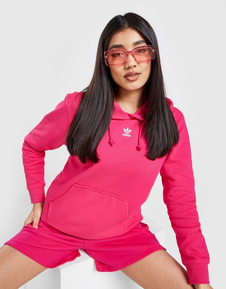 Bluza damska ADIDAS BLUZA Z KAPTUREM ESSENTIAL FLEECE OVERHEAD HG6154 Różowy