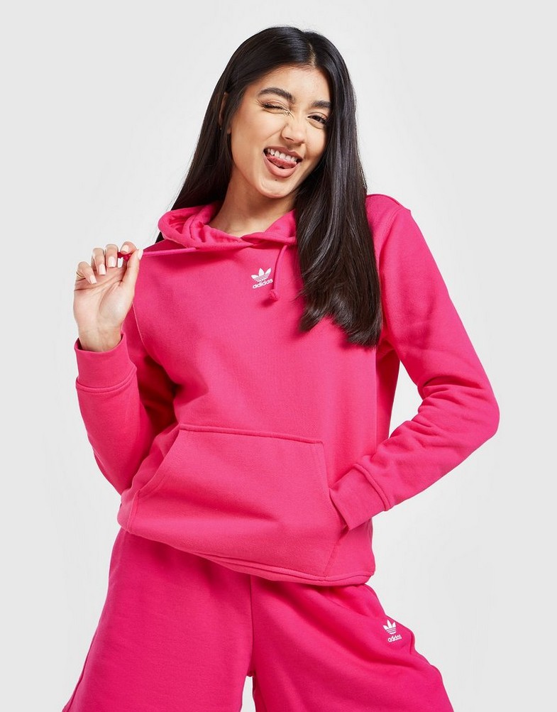 Bluza damska ADIDAS BLUZA Z KAPTUREM ESSENTIAL FLEECE OVERHEAD HG6154 Różowy