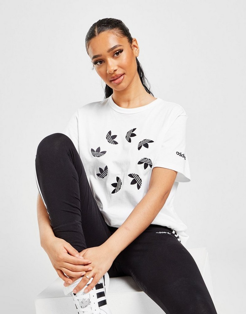 Koszulka, t-shirt damski ADIDAS T-SHIRT CIRCLE TREFOIL T-SHIRT HM6479 Biały
