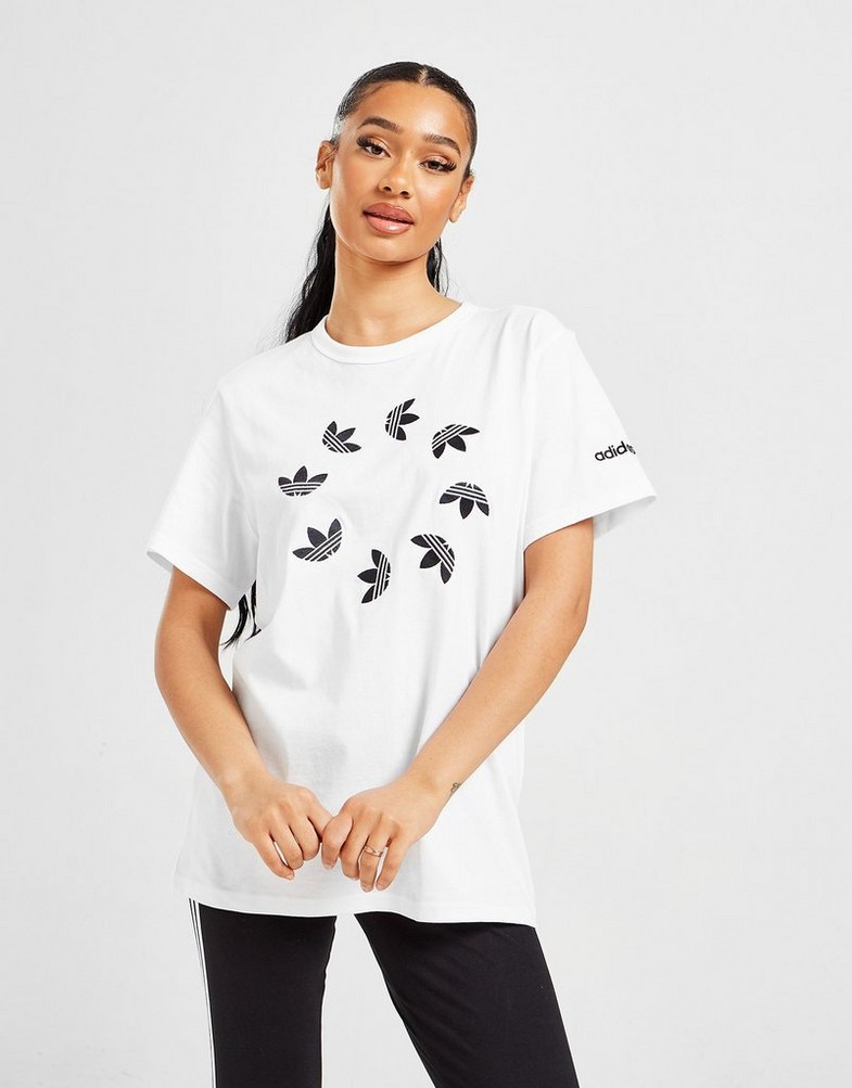 Koszulka, t-shirt damski ADIDAS T-SHIRT CIRCLE TREFOIL T-SHIRT HM6479 Biały