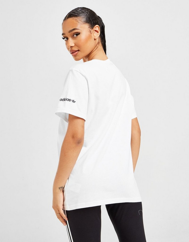 Koszulka, t-shirt damski ADIDAS T-SHIRT CIRCLE TREFOIL T-SHIRT HM6479 Biały