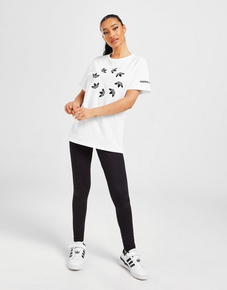 Koszulka, t-shirt damski ADIDAS T-SHIRT CIRCLE TREFOIL T-SHIRT HM6479 Biały