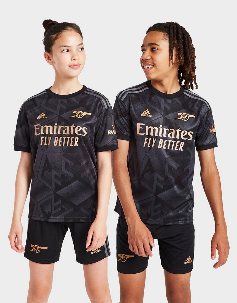 Komplet dresowy dziecięcy ADIDAS KOMPLET ARSENAL FC 2022/23 AWAY SHIRT JUNIOR HA5328 Czarny