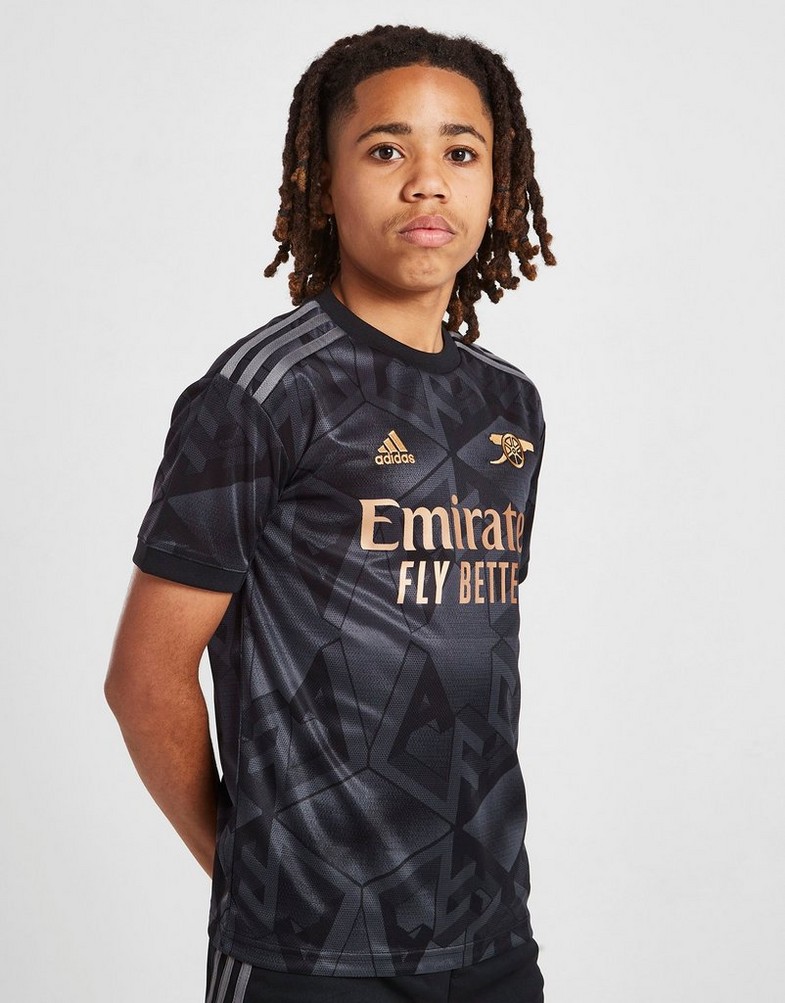Komplet dresowy dziecięcy ADIDAS KOMPLET ARSENAL FC 2022/23 AWAY SHIRT JUNIOR HA5328 Czarny