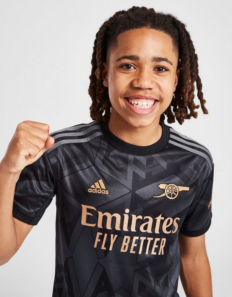 Komplet dresowy dziecięcy ADIDAS KOMPLET ARSENAL FC 2022/23 AWAY SHIRT JUNIOR HA5328 Czarny