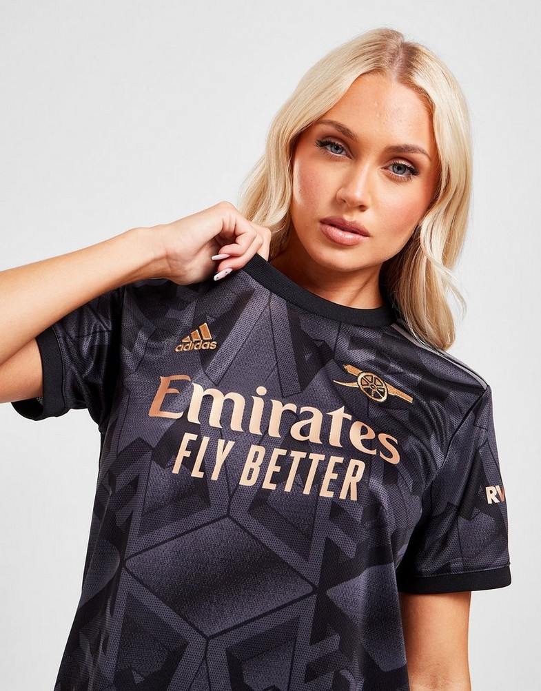 Koszulka, t-shirt męski ADIDAS KRÓTKI RĘKAW ARSENAL FC 2022/23 AWAY SHIRT WOMEN'S HA5352 Czarny