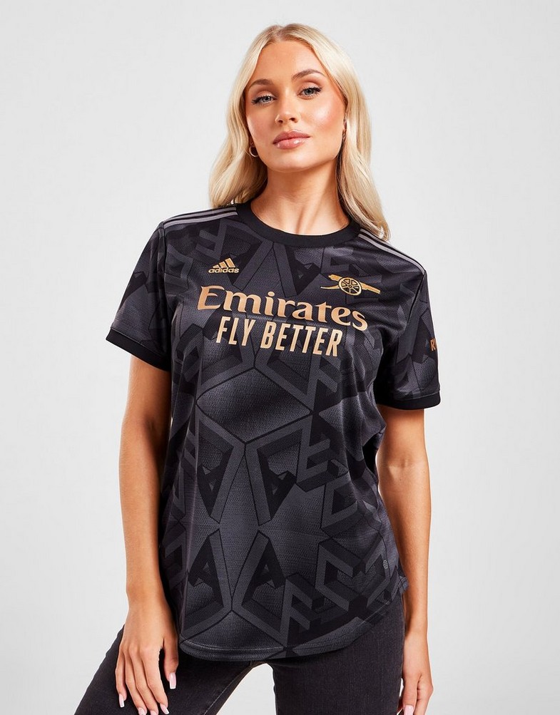 Koszulka, t-shirt męski ADIDAS KRÓTKI RĘKAW ARSENAL FC 2022/23 AWAY SHIRT WOMEN'S HA5352 Czarny
