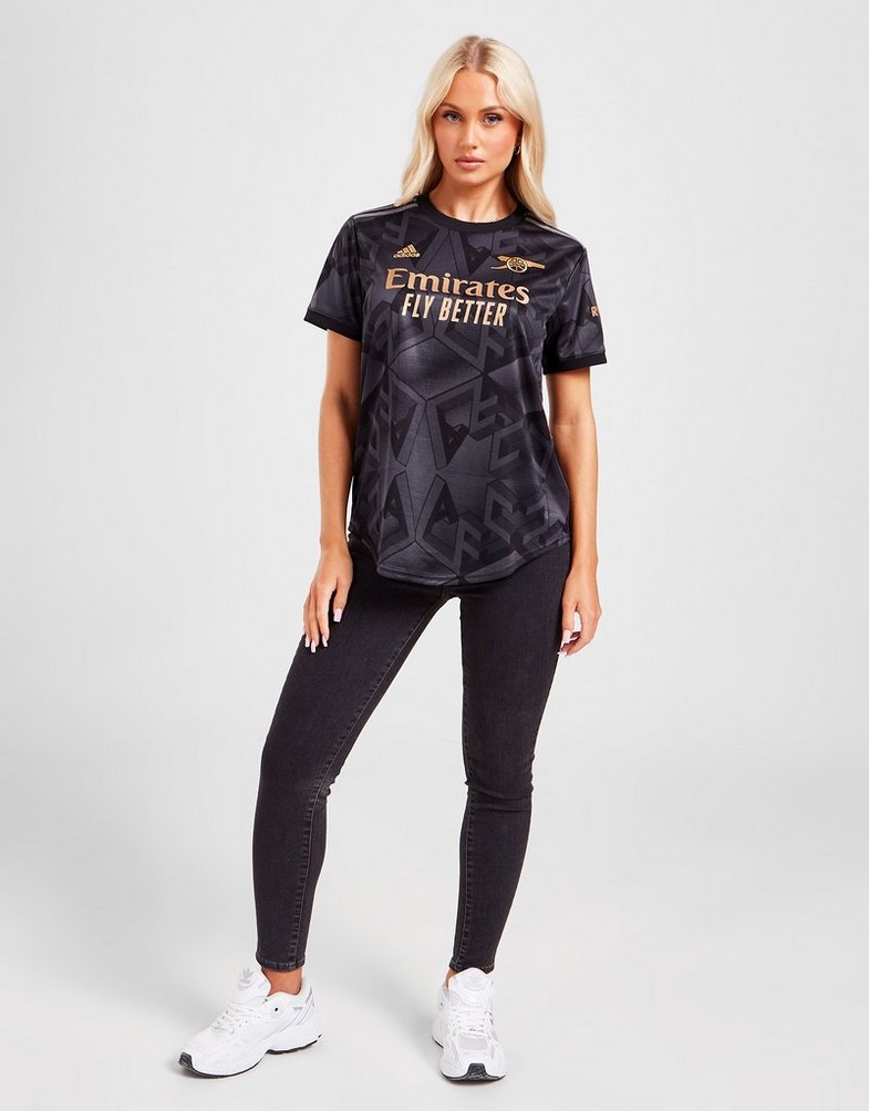 Koszulka, t-shirt męski ADIDAS KRÓTKI RĘKAW ARSENAL FC 2022/23 AWAY SHIRT WOMEN'S HA5352 Czarny