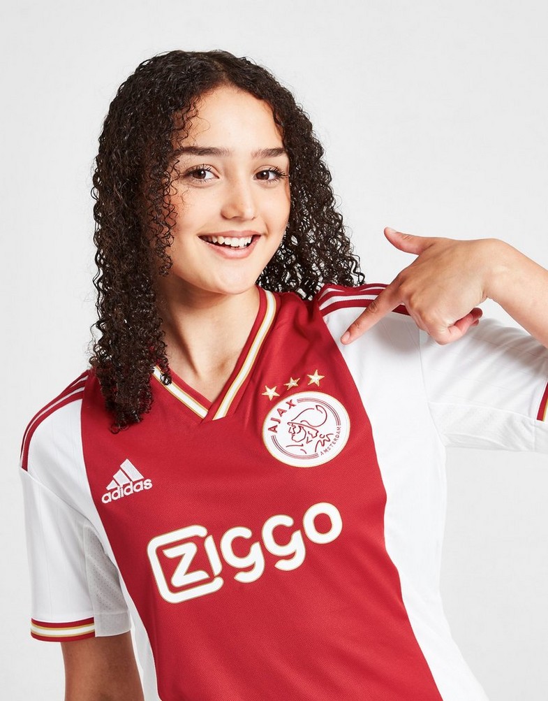 Komplet dresowy dziecięcy ADIDAS KOMPLET AJAX 2022/23 HOME SHIRT JUNIOR H58236 Czerwony