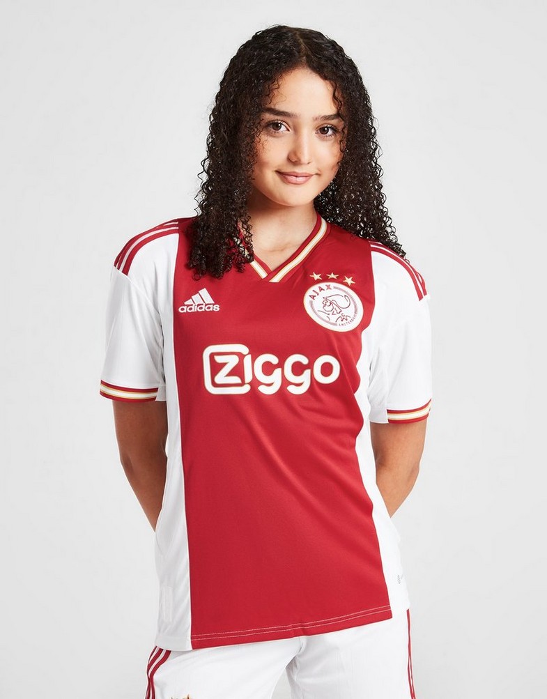 Komplet dresowy dziecięcy ADIDAS KOMPLET AJAX 2022/23 HOME SHIRT JUNIOR H58236 Czerwony