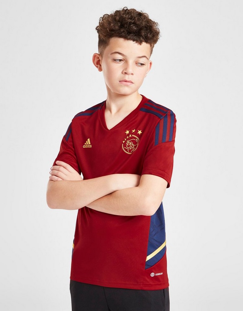 Koszulka, t-shirt dziecięcy ADIDAS KRÓTKI RĘKAW AJAX TRAINING SHIRT JUNIOR H58261 Czerwony